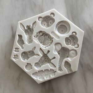 Silicone Jungle Animal Mold - White